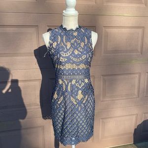 Scallop lace shift dress